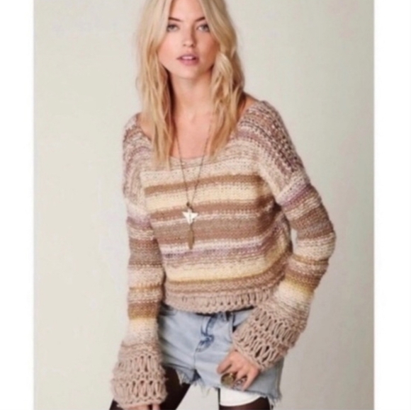Free People Limbo Crop Sweater in Buttercream Size S - Picture 9 of 9
